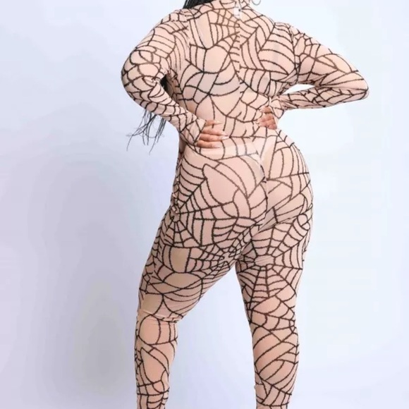 Sexy Sheer Spider Web Jumpsuit - Picture 8 of 8